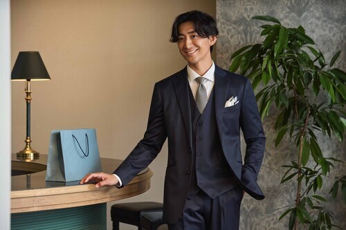 ダークネイビー3ピーススタイル